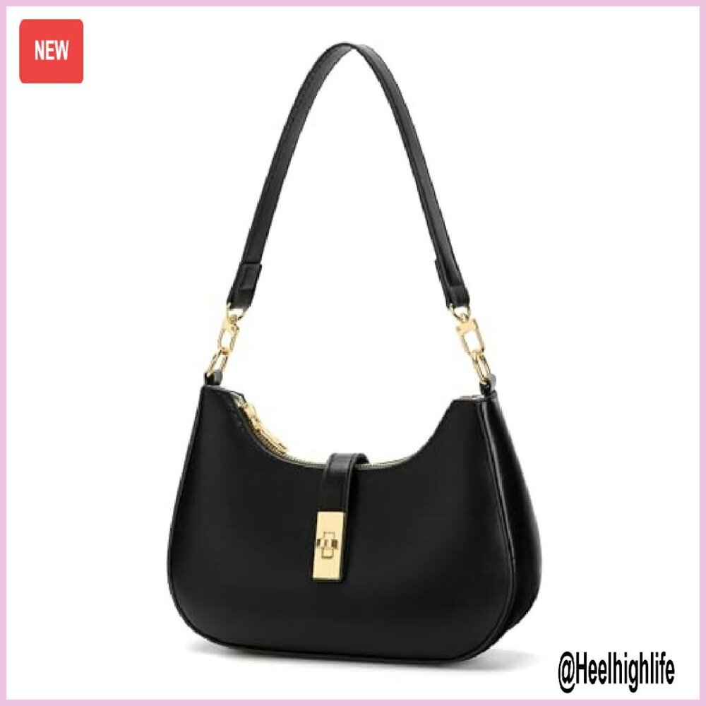 Vegan Leather Shoulder Bag with Detachable Strap, 10x7 Inches, Multi-Functional - Picture 2 of 8